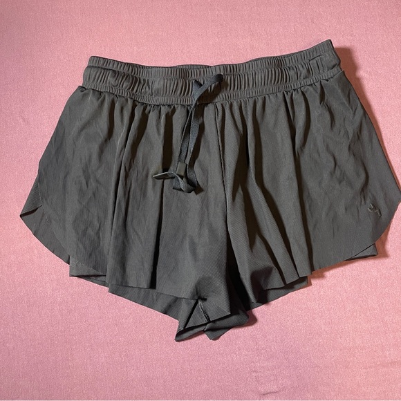JoyLab Pants - JoyLab High Rise Flowy Shorts Pockets Black - Size Medium Drawstrings Skirt Look